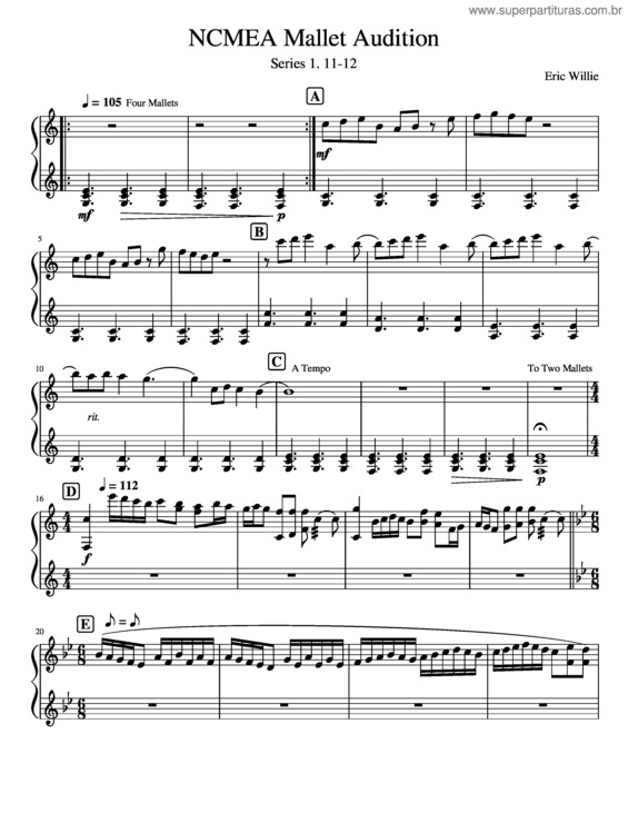 Partitura da música Ncmea Mallett Audition Series 1. 11–12 Ncmea Mallet Audition