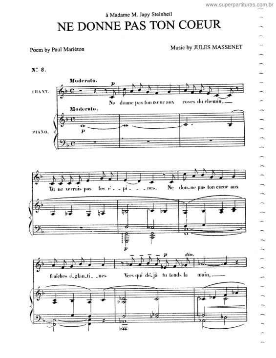 Partitura da música Ne donne pas ton coeur