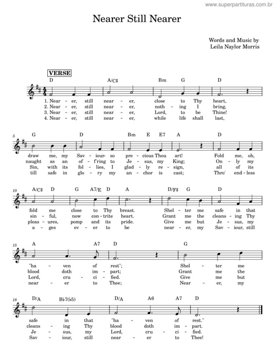 Partitura da música Nearer, Still Nearer – For Beginner Orchestra. v.2
