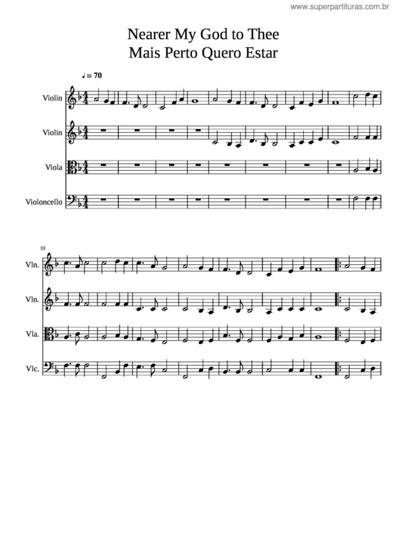 Partitura da música Nearer My God To Thee, Mais Perto Quero Estar – Titanic