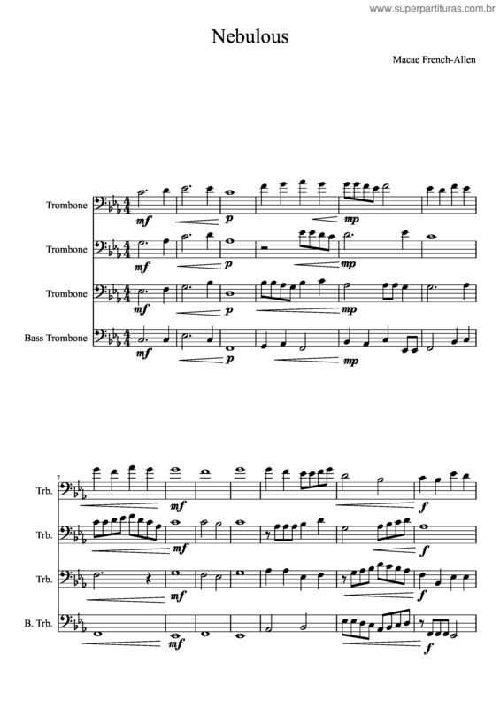 Partitura da música Nebulous