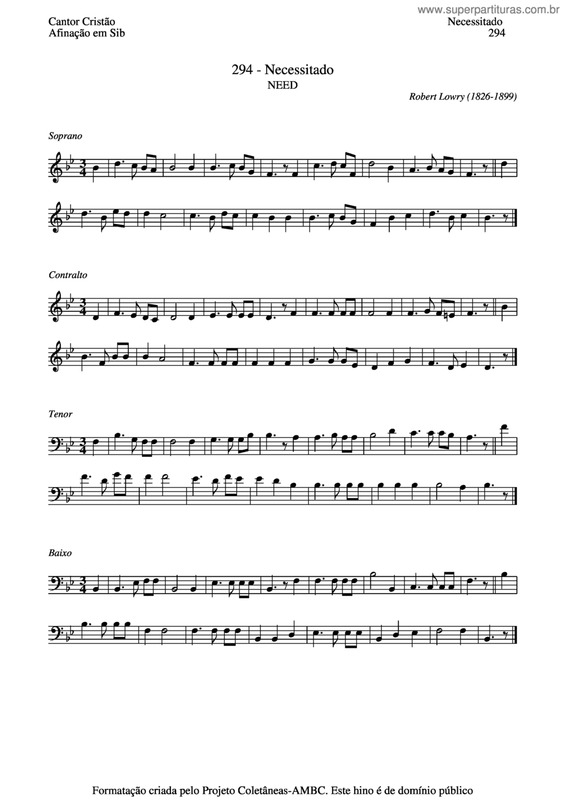 Partitura da música Necessitado v.3