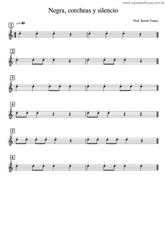 Partitura da música Negra, Corcheas Y Silencio