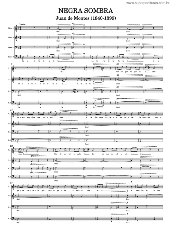 Partitura da música Negra Sombra – Juan De Montes