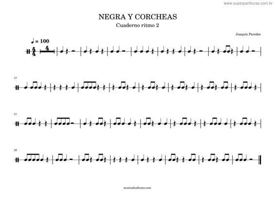 Partitura da música Negra Y Corheas.Mscz