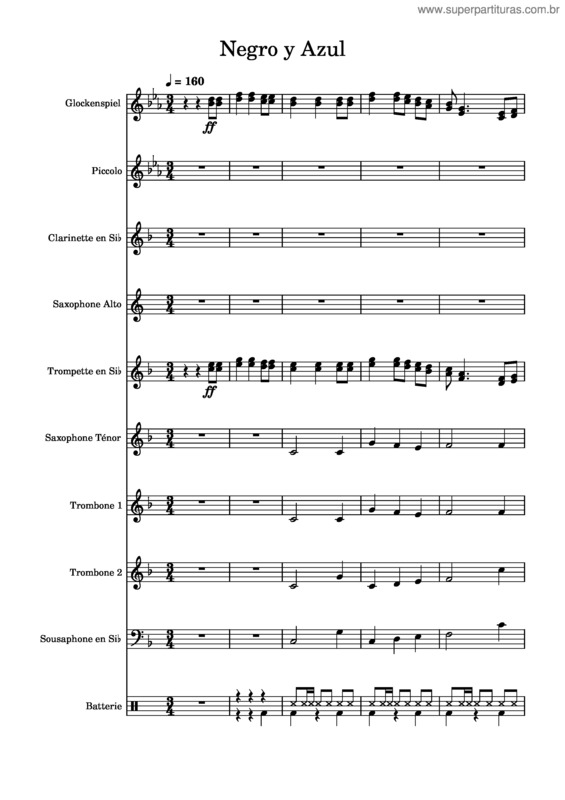 Partitura da música Negro Y Azul – Los Cuates De Sinaloa Negro Y Azul