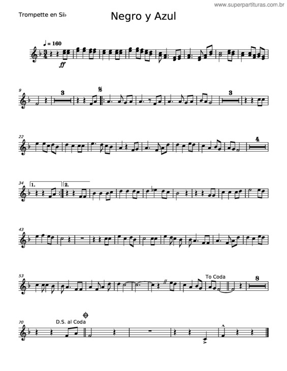Partitura da música Negro Y Azul – Los Cuates De Sinaloa v.2