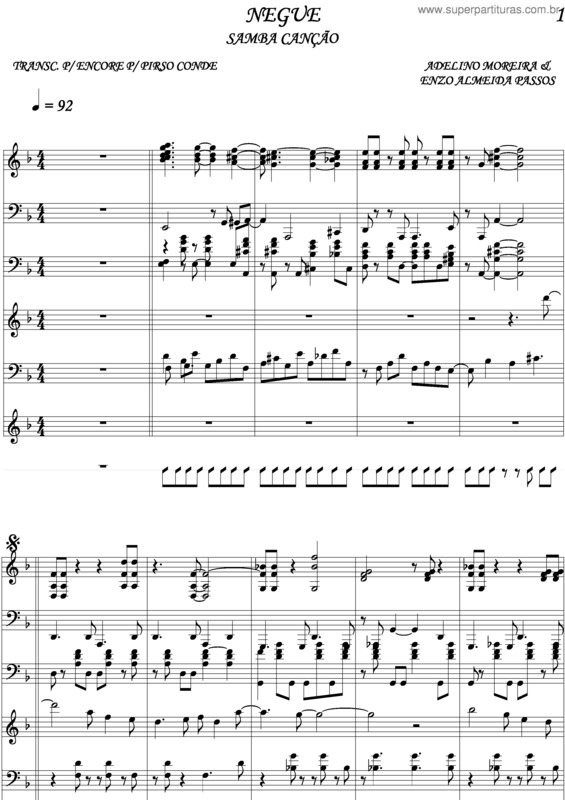 Partitura da música Negue v.2