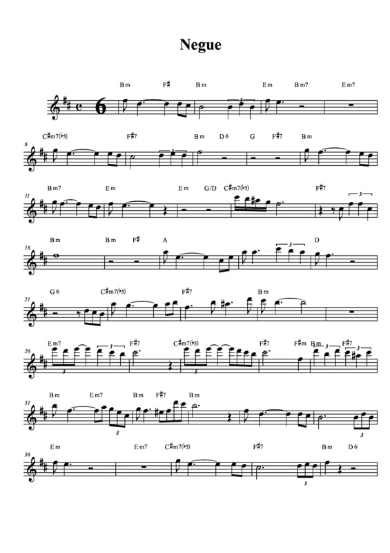 Partitura da música Negue v.3