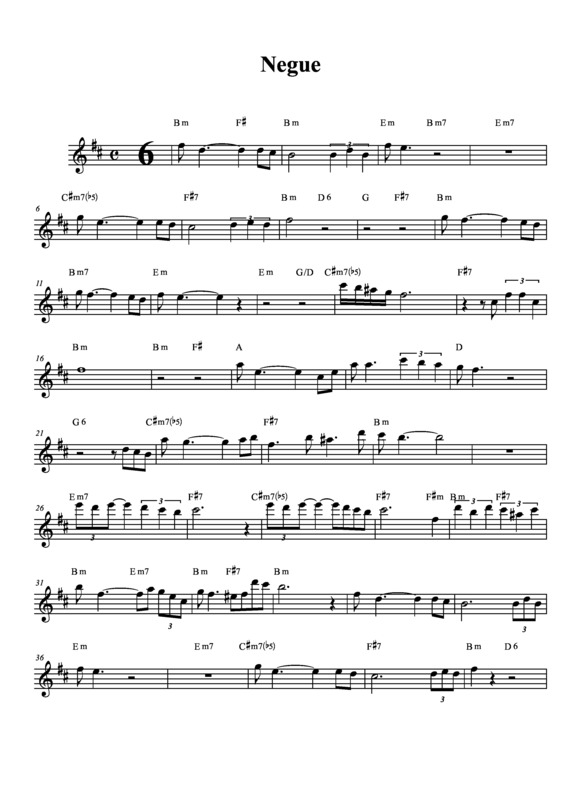 Partitura da música Negue v.3