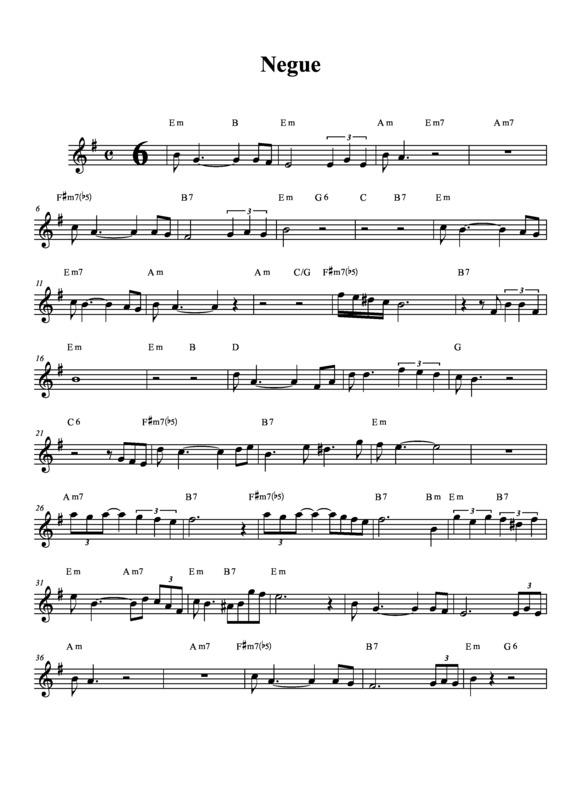 Partitura da música Negue v.4