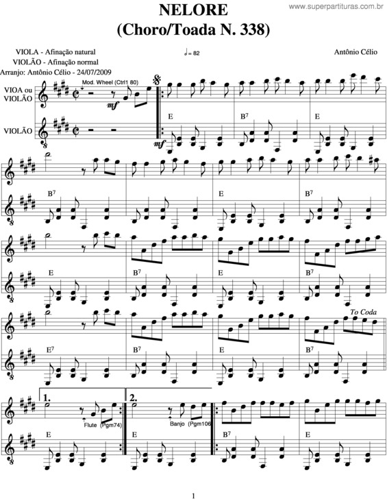 Partitura da música Neloren