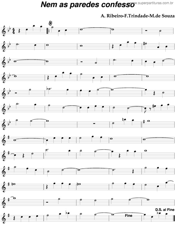 Partitura da música Nem As Paredes Confesso v.3