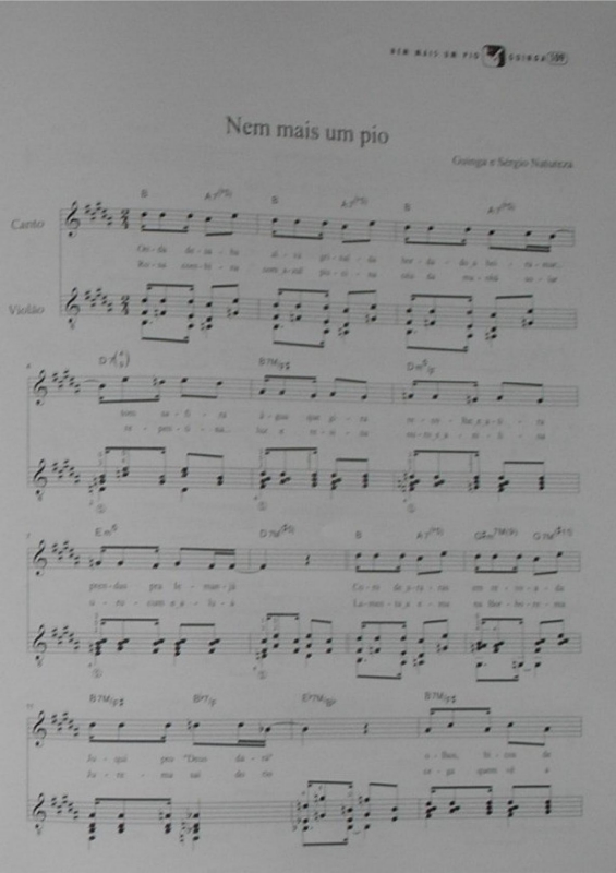 Partitura da música Nem Mais um Pio