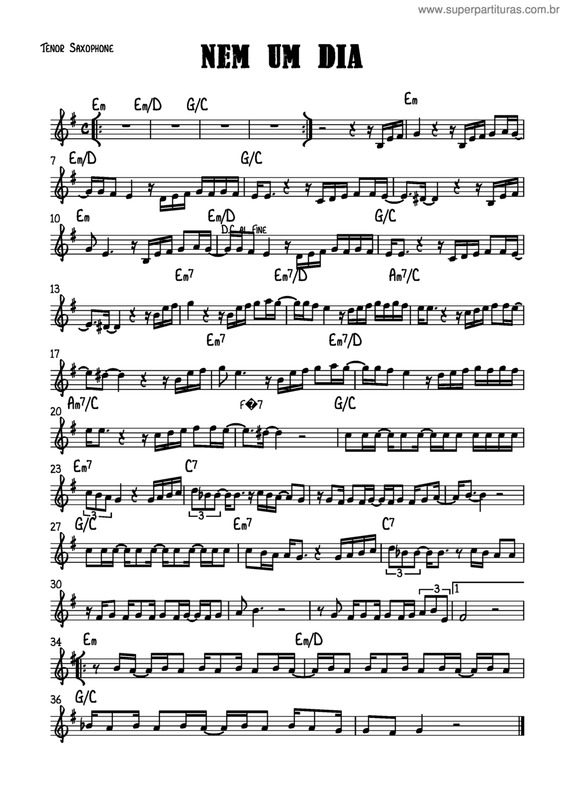 Partitura da música Nem Um Dia v.4