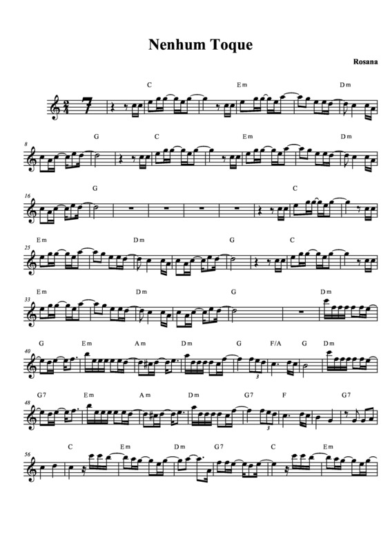 Partitura da música Nem Um Toque v.2