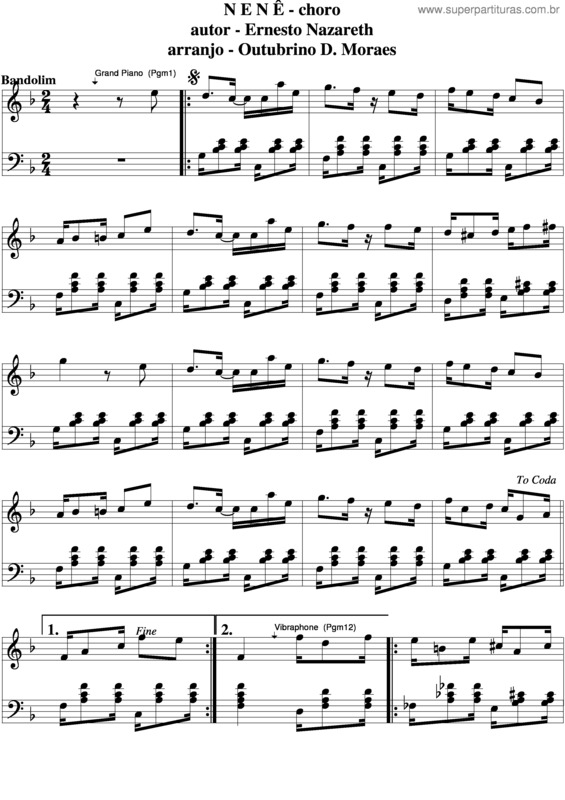 Partitura da música Nenê v.12