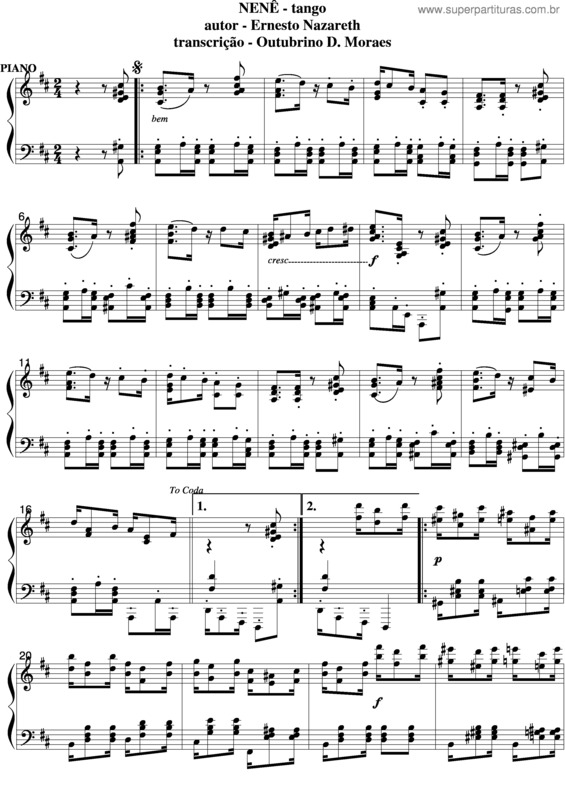 Partitura da música Nenê v.14