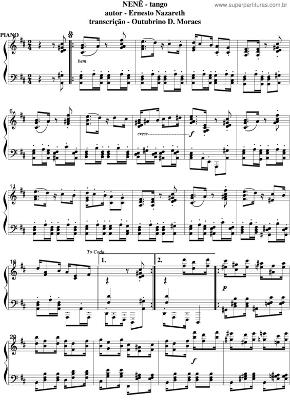 Partitura da música Nenê v.14