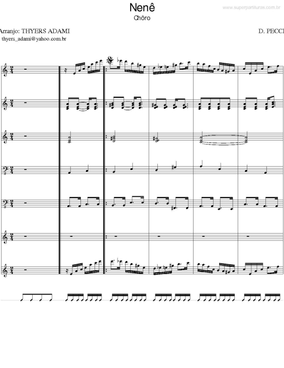 Partitura da música Nenê v.2