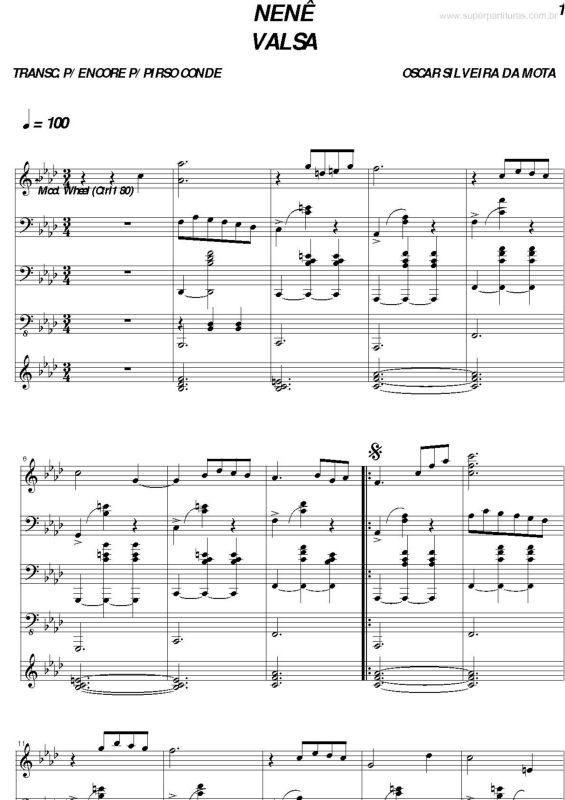 Partitura da música Nenê v.3