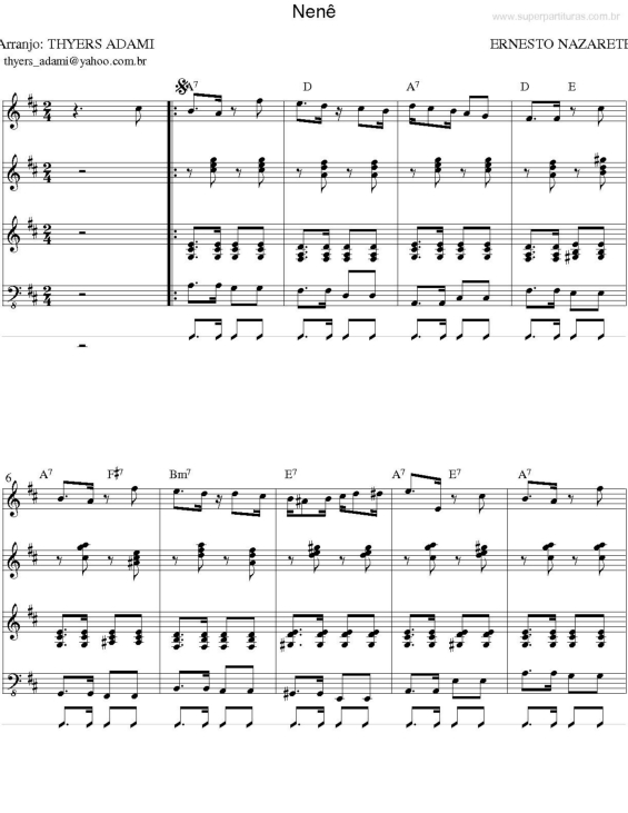 Partitura da música Nenê