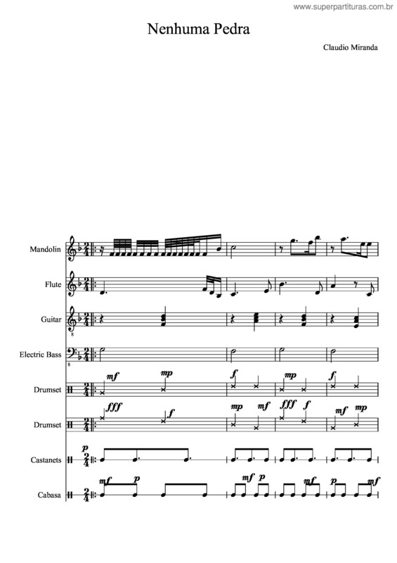 Partitura da música Nenhuma Pedra