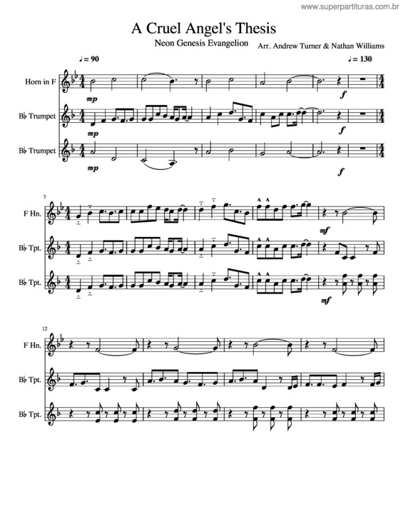 Partitura da música Neon Genesis Evangelion For High Brass