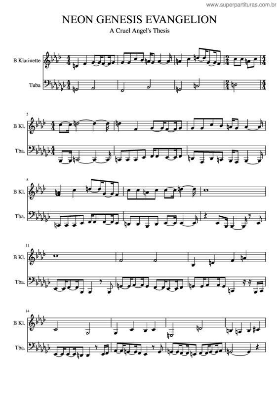 Partitura da música Neon Genesis Evangelion Op 1