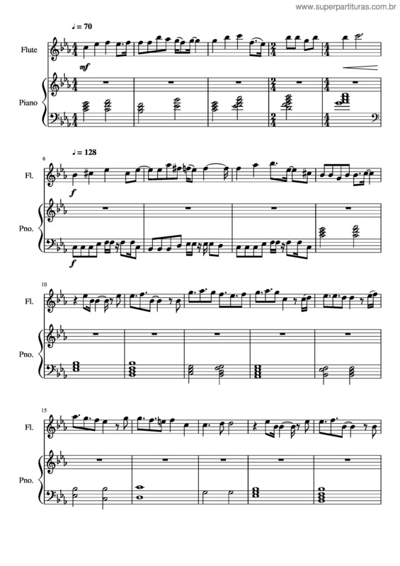 Partitura da música Neon Genesis Evangelion Theme Flute And Piano