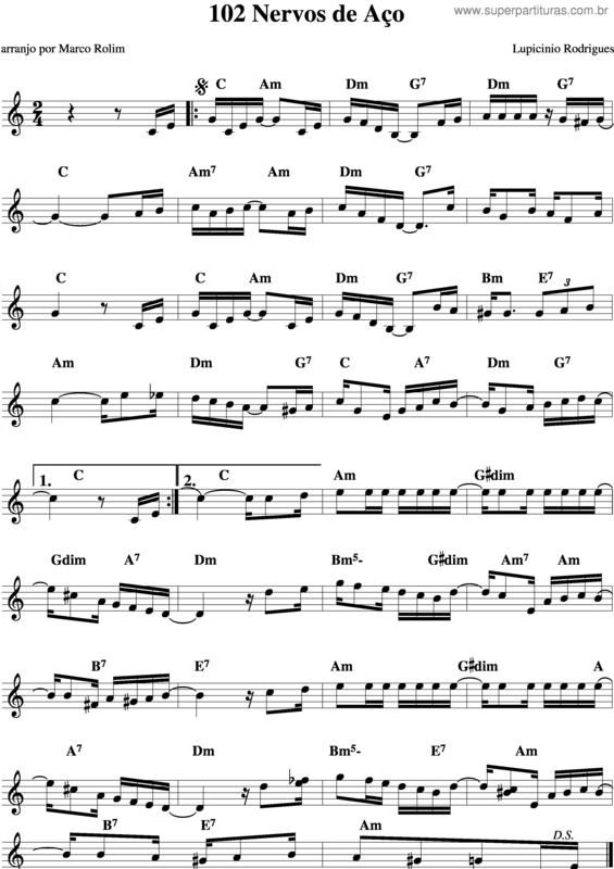 Partitura da música Nervos De Aço v.2