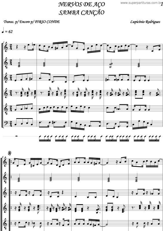 Partitura da música Nervos De Aço v.3