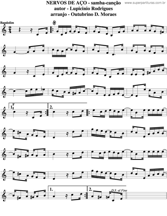 Partitura da música Nervos De Aço v.6