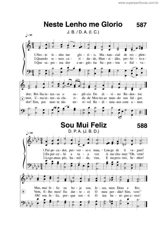 Partitura da música Neste Lenho Me Glorio E Sou Mui Feliz