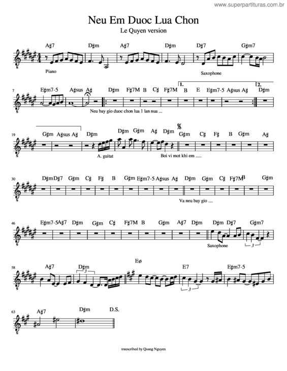 Partitura da música Neu Em Duoc Lua Chon 2