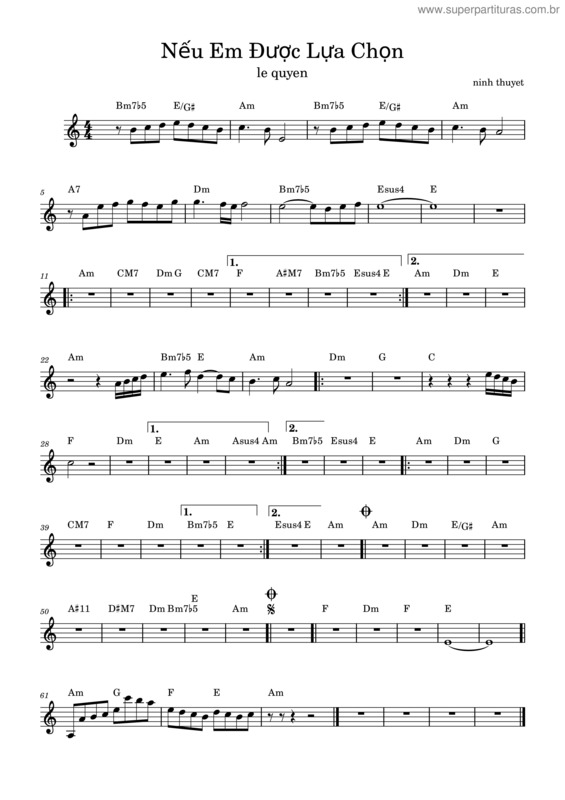 Partitura da música Neu Em Duoc Lua Chon