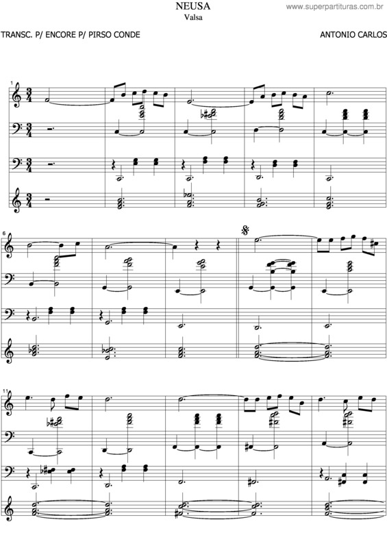 Partitura da música Neusa v.3