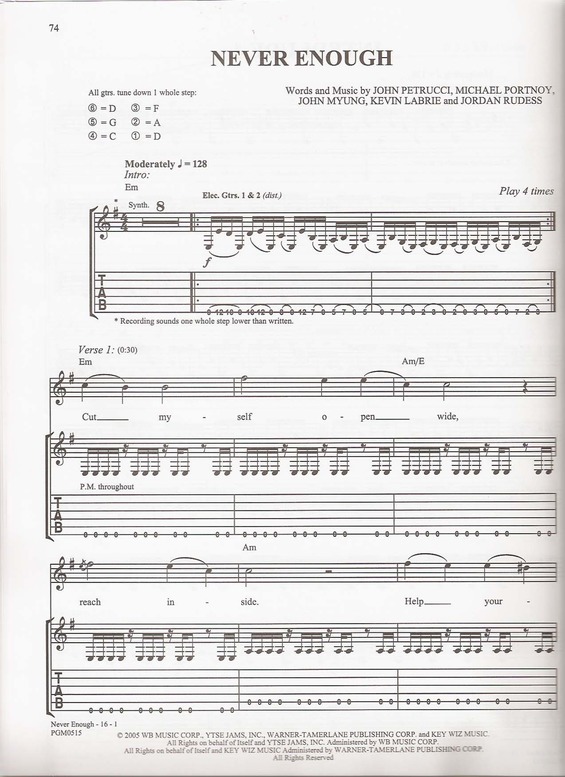 Partitura da música Never Enough