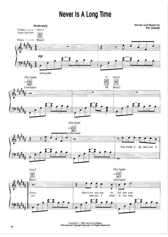 Partitura da música Never Is A Long Time