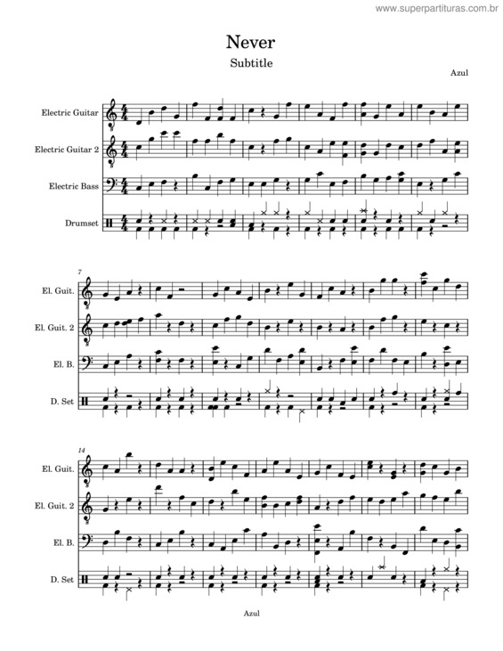 Partitura da música Never