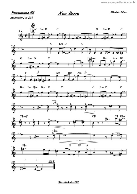 Partitura da música New Bossa