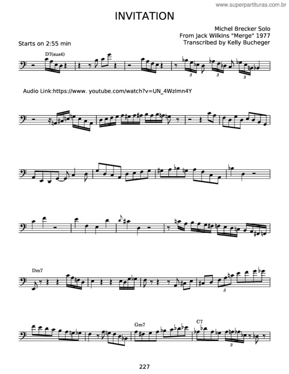 Partitura da música New Conceptions For Linear & Intervalic Jazz Improvisation – Olegario Diaz