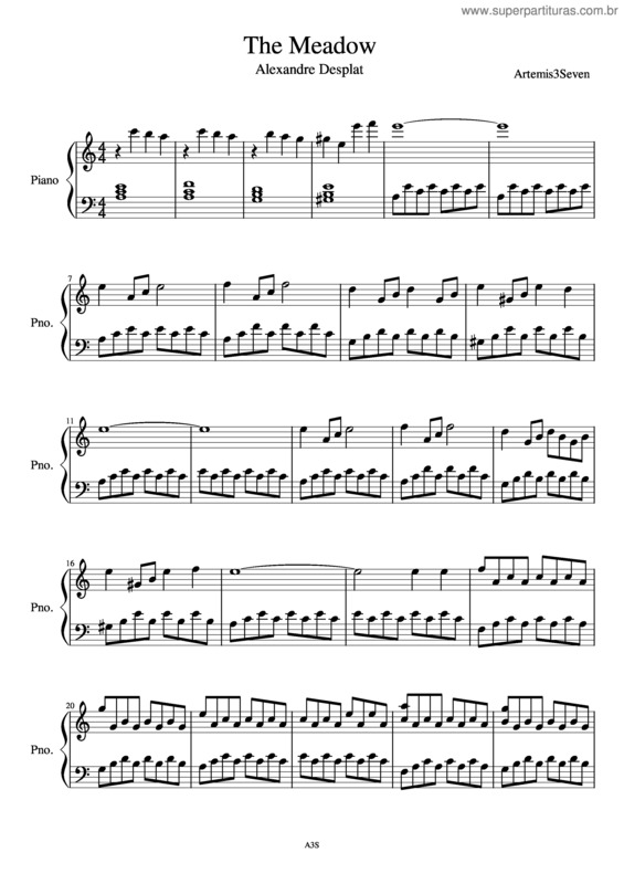 Partitura da música New Moon v.2