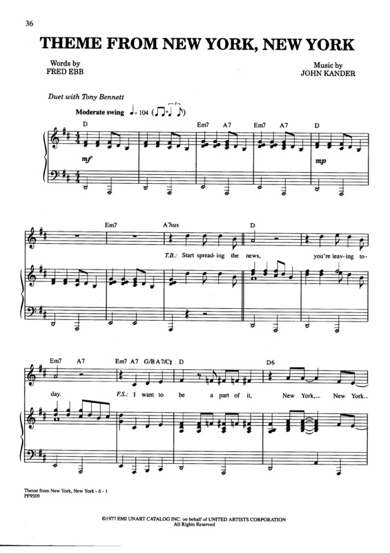 Partitura da música New York, New York v.10