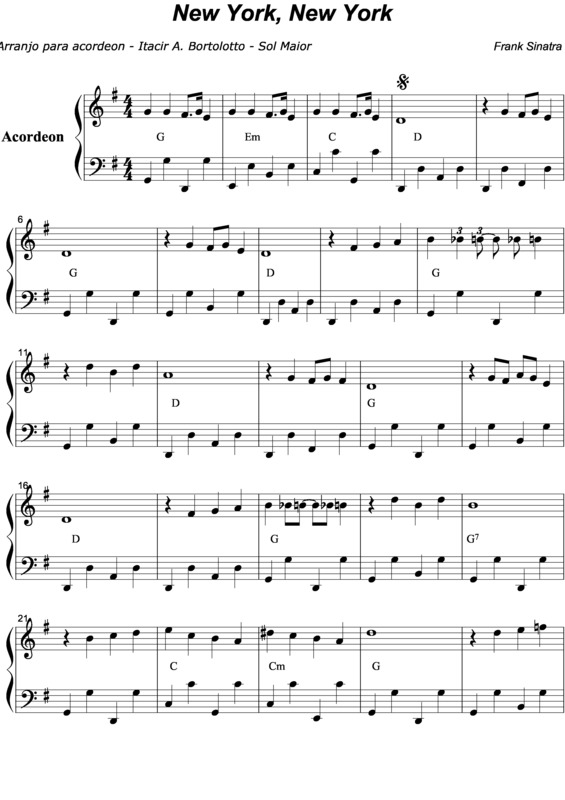 Partitura da música New York, New York v.11