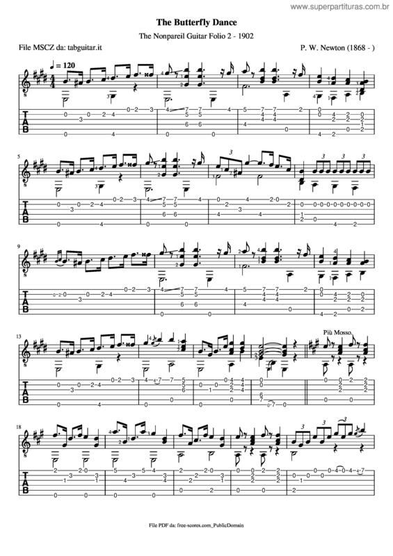 Partitura da música Newton P. W.