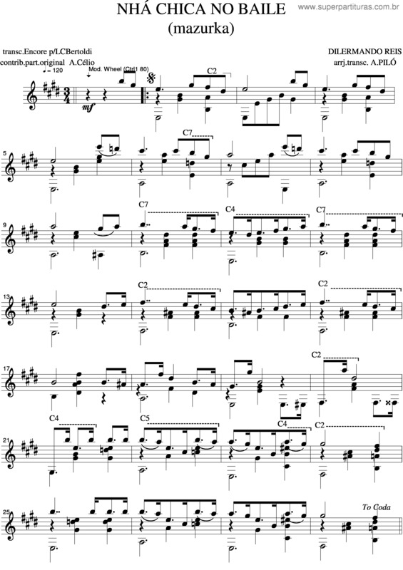 Partitura da música Nha Chica No Baile v.3