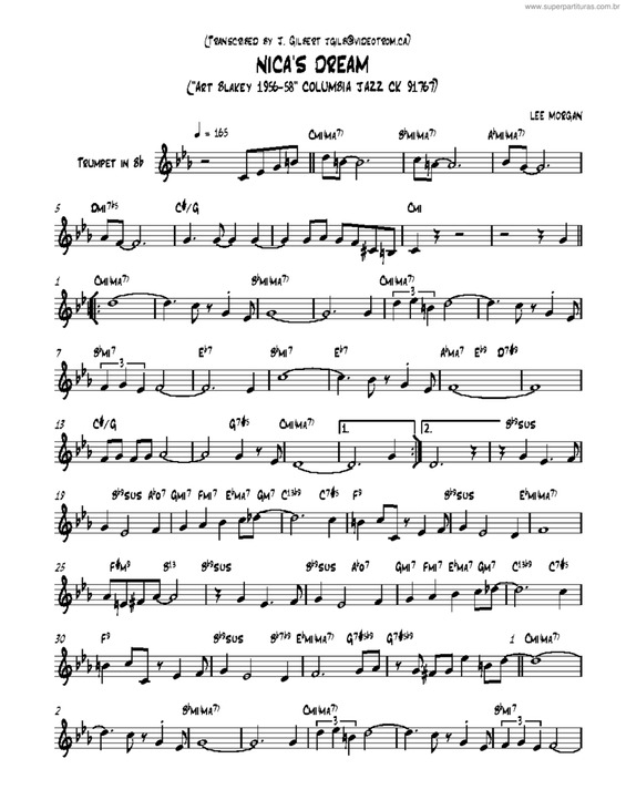 Partitura da música Nica's Dream