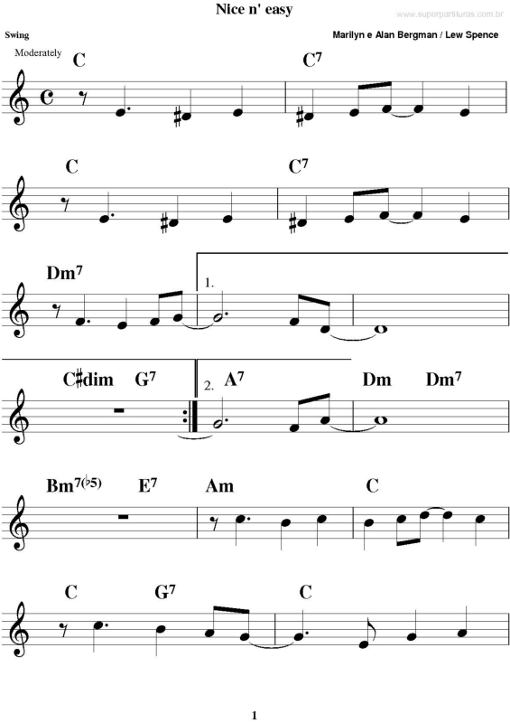 Partitura da música Nice n` Easy