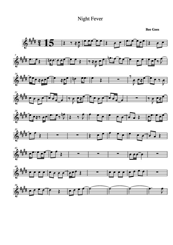 Partitura da música Night Fever v.2